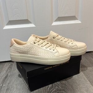 Beige Textured Women's Sneakers
